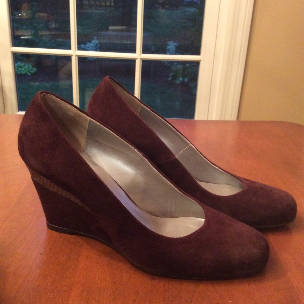 Rich Brown Suede Aquatalia Wedge 6.5